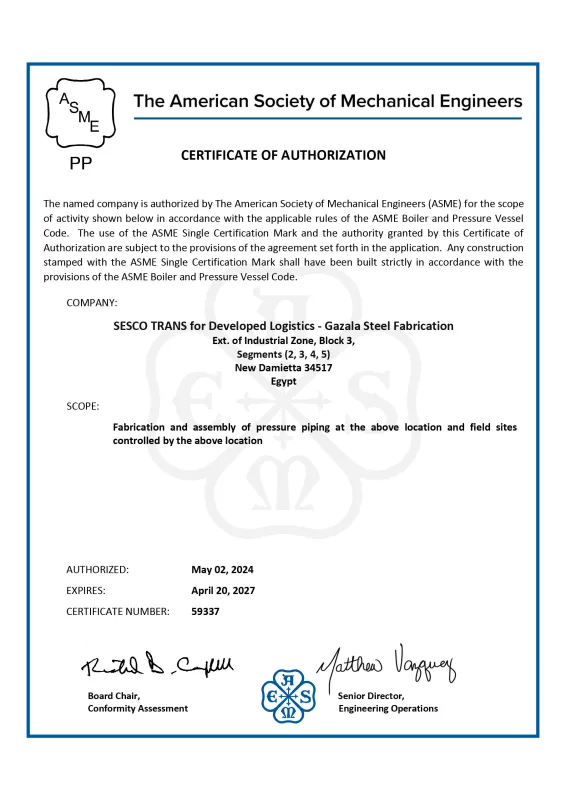 ASME New Certificates - Page1